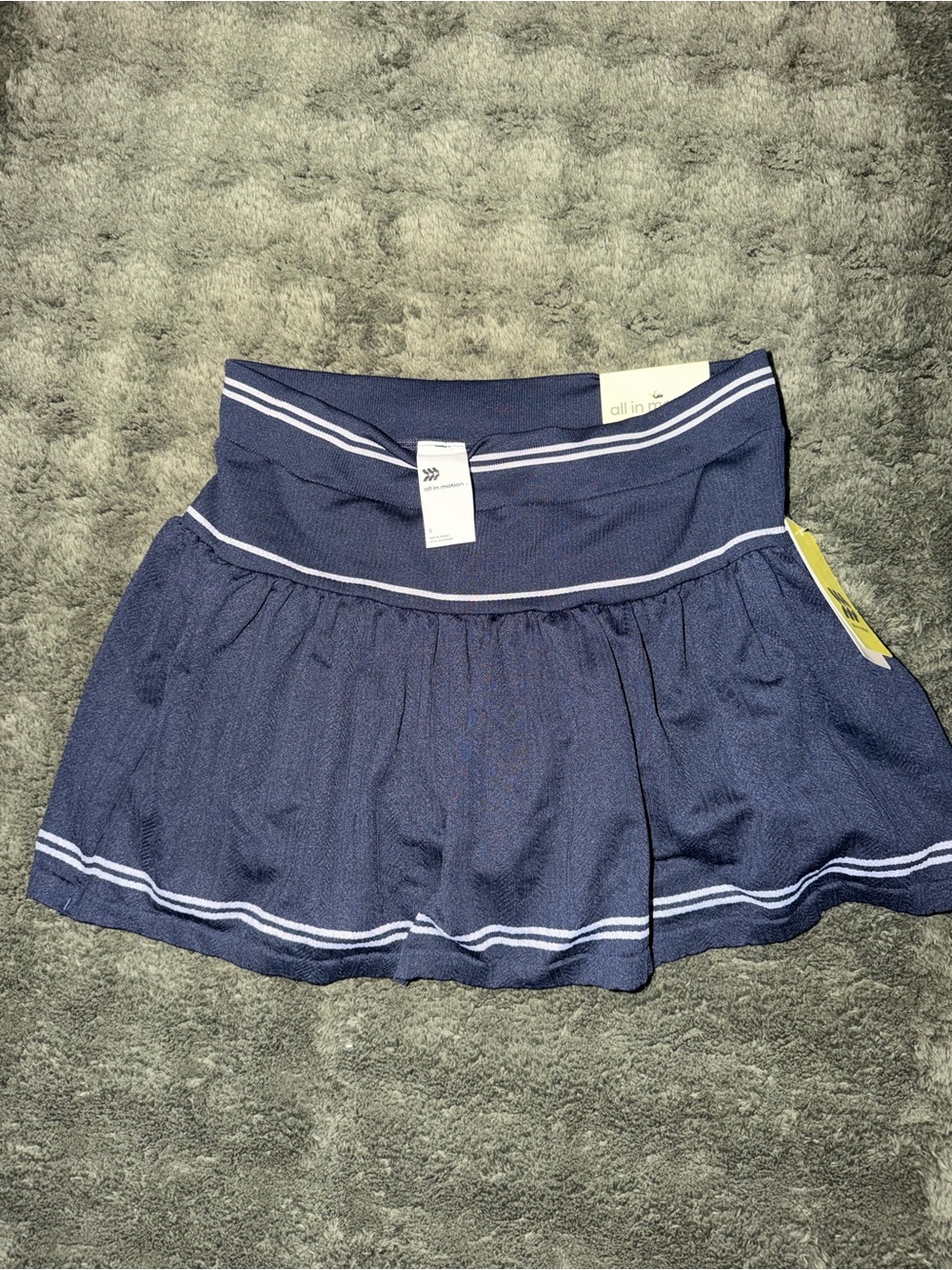 all in motion Navy Skort with White Stripes